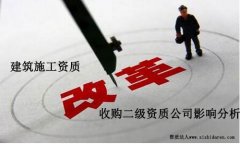 建筑施工資質(zhì)改革對(duì)于二級(jí)資質(zhì)轉(zhuǎn)讓定位影響分析