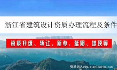 浙江省建筑設計資質辦理流程及條件